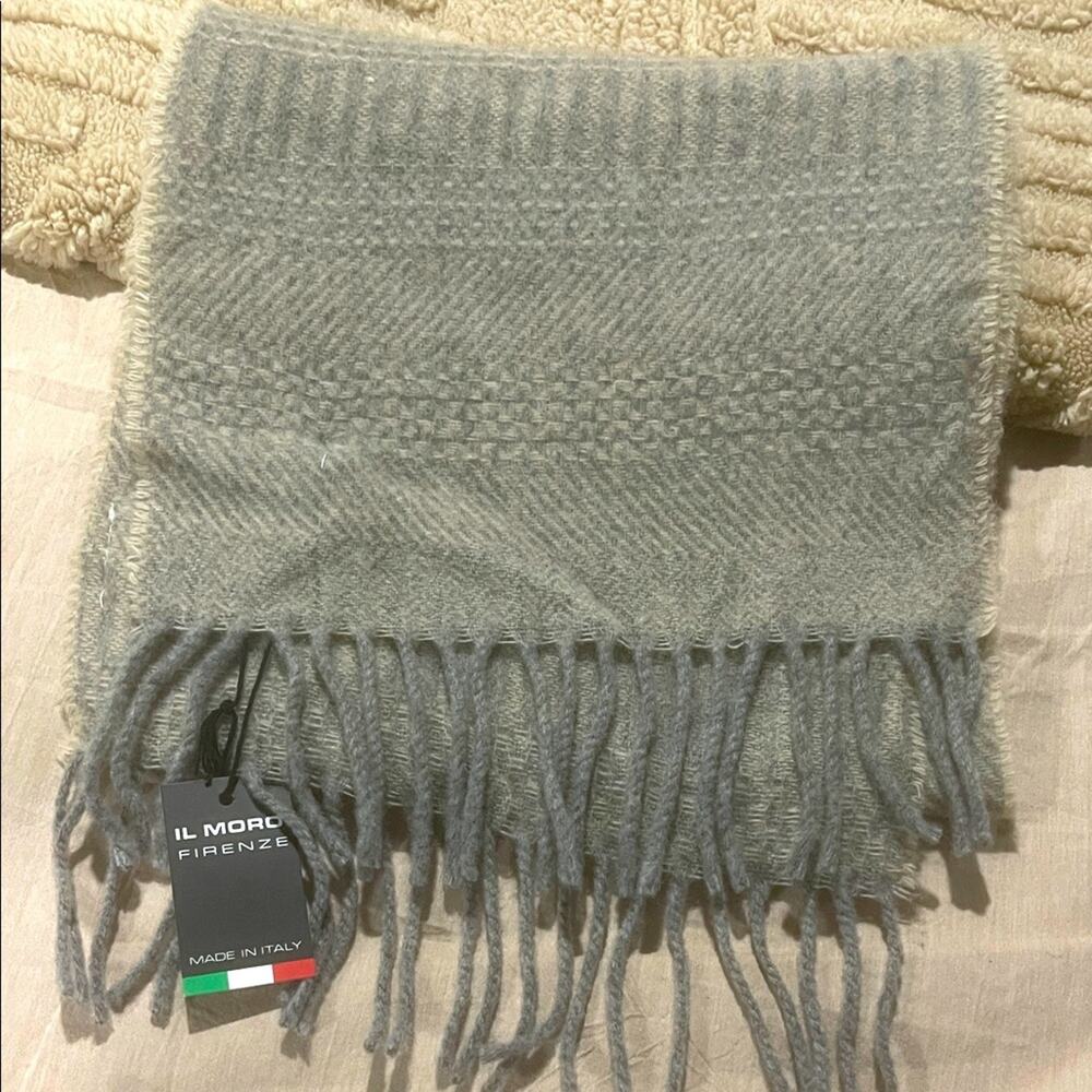 NEW IL MORO FIRE ZE main in Italy wool Gray Scarf